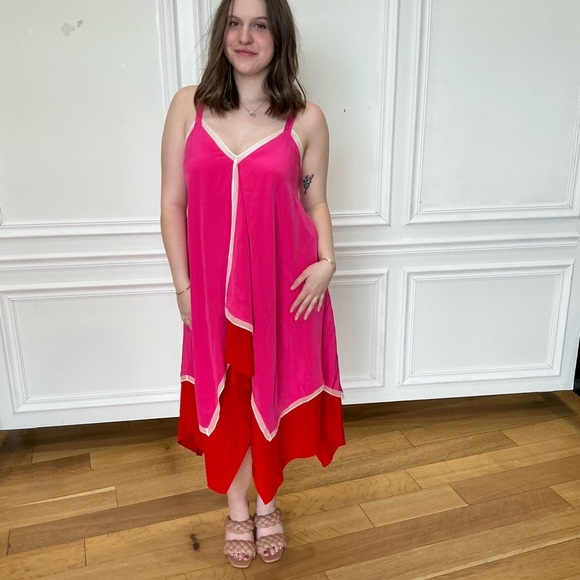 Silk Diane Von Furstenberg Pink and Red dress - Picture 5 of 9